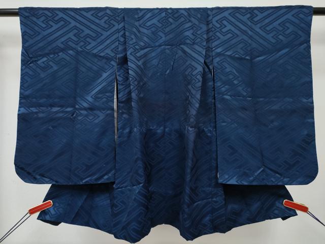 平和屋着物[]七五三　男の子　祝着・羽織　駒刺繍　地紙重ね花文　金彩　洗える着物　DABE7328ma
