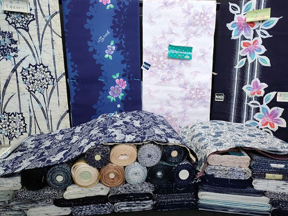 平和屋本店■浴衣反物 まとめて 45点 花柄 本ろうけつ 手芸染ゆかた きんれい GUY LARCOCHE など 全て未使用 ppp3708