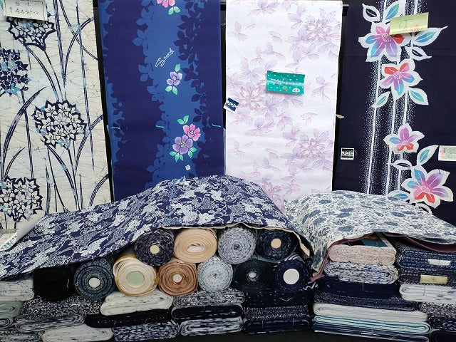 平和屋本店■浴衣反物 まとめて 45点 花柄 本ろうけつ 手芸染ゆかた きんれい GUY LARCOCHE など 全て未使用 ppp3708