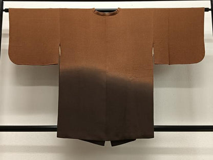 平和屋着物∞道行コート　霞文　暈し染め　鬼しぼ縮緬　正絹　逸品　CABG3908ua