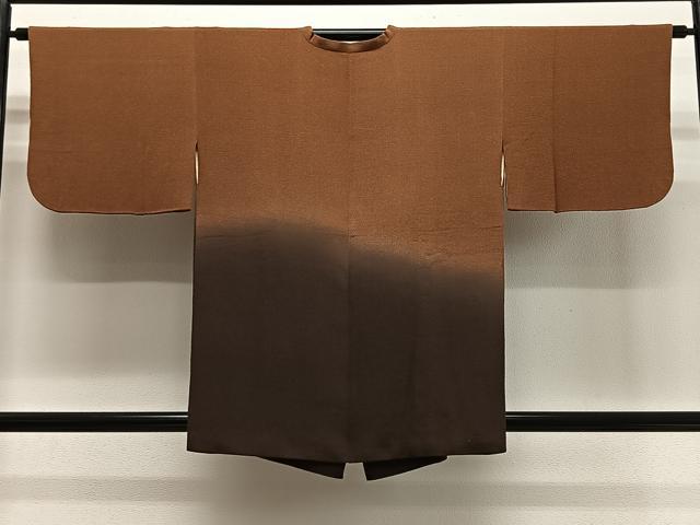 平和屋着物∞道行コート　霞文　暈し染め　鬼しぼ縮緬　正絹　逸品　CABG3908ua