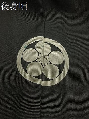 平和屋着物∞男性　長羽織　黒紋付　正絹　逸品　CABG3910ua