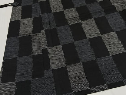 平和屋着物∞道中着　本場大島紬　市松文様　ロング丈　ほていや扱い　正絹　逸品　CABG3919ua