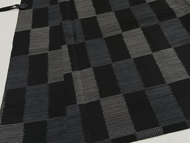 平和屋着物∞道中着　本場大島紬　市松文様　ロング丈　ほていや扱い　正絹　逸品　CABG3919ua