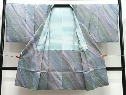 平和屋着物∞染色家 岩浅公展　道行コート　霞文　暈し染め　ロング丈　反端付き　正絹　逸品　CABG3907ua