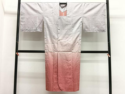 平和屋着物∞西陣　道行コート　雨コート　単衣　霞文　ロング丈　反端付き　正絹　逸品　未使用　CABG3916ua