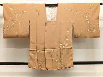 平和屋着物∞道行コート　枝花文　金彩　三越扱い　正絹　逸品　CABG3917ua