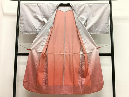 平和屋着物∞西陣　道行コート　雨コート　単衣　霞文　ロング丈　反端付き　正絹　逸品　未使用　CABG3916ua