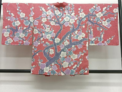 平和屋着物∞名門　藤娘きぬたや・総絞り　羽織　枝梅文　正絹　逸品　CABG3911ua