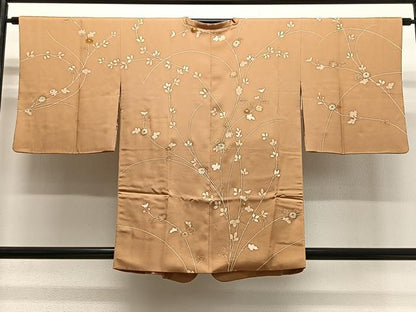 平和屋着物∞道行コート　枝花文　金彩　三越扱い　正絹　逸品　CABG3917ua