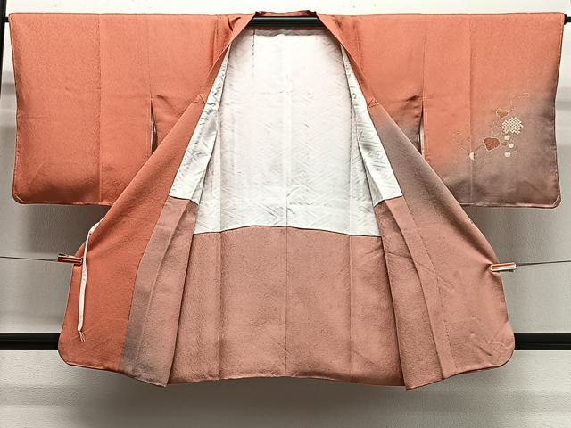 平和屋着物∞道行コート　葡萄蔦の葉文　暈し染め　金彩　正絹　逸品　未使用　CABG3933ua