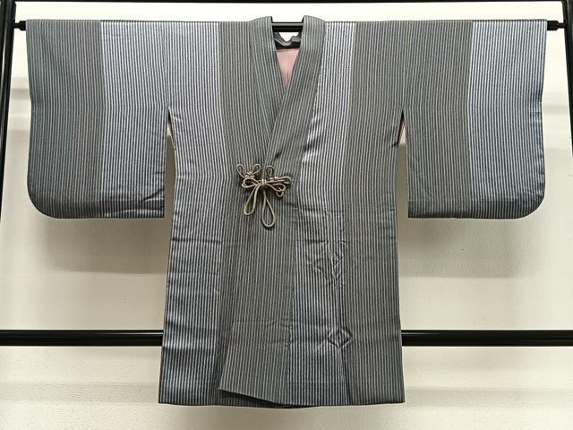 平和屋着物∞道中着　縞　ロング丈　正絹　逸品　CABG3930ua