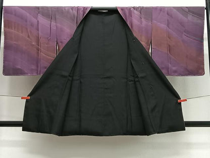 平和屋着物∞道行コート　リバーシブル　霞文　正絹　逸品　未使用　CABG3949ua