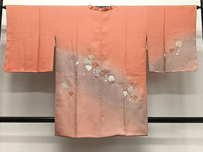平和屋着物∞道行コート　葡萄蔦の葉文　暈し染め　金彩　正絹　逸品　未使用　CABG3933ua