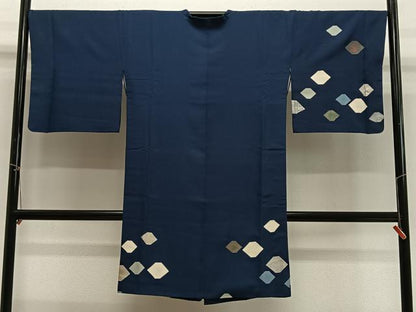 平和屋着物∞道行コート　抽象文様　銀通し地　正絹　逸品　CABG3926ua
