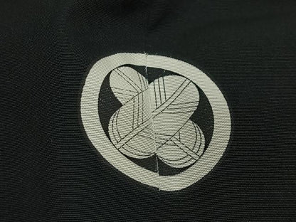 平和屋着物∞男性　長羽織　黒紋付　正絹　逸品　CABG3958ua