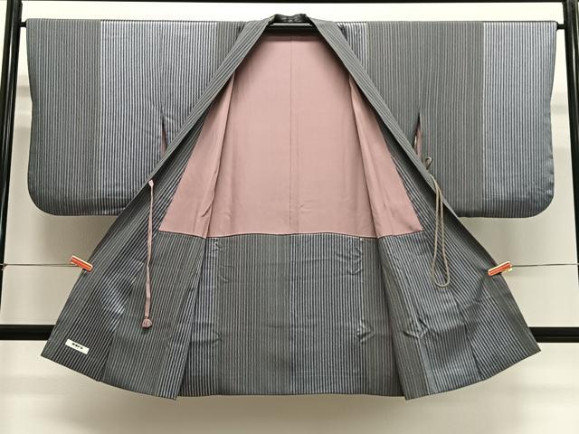 平和屋着物∞道中着　縞　ロング丈　正絹　逸品　CABG3930ua
