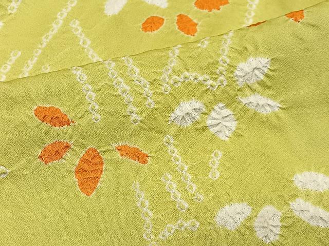 平和屋着物∞羽織　総絞り　笹竹文　正絹　逸品　CABG3936ua