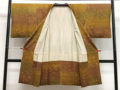 平和屋着物∞道行コート　草花地紋　暈し染め　さが美扱い　ロング丈　正絹　逸品　未使用　CABG3927ua