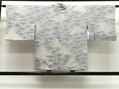 平和屋着物∞羽織　総絞り　立波文　正絹　逸品　CABG3938ua