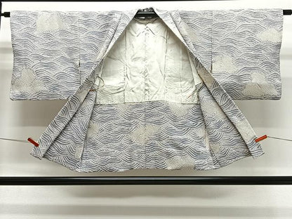 平和屋着物∞羽織　総絞り　立波文　正絹　逸品　CABG3938ua