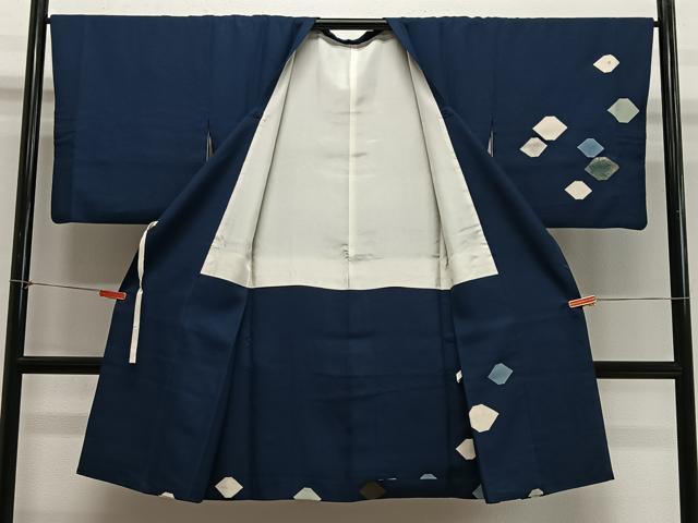 平和屋着物∞道行コート　抽象文様　銀通し地　正絹　逸品　CABG3926ua