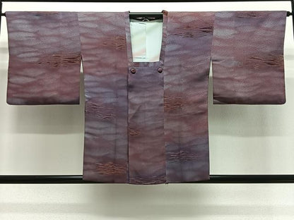 平和屋着物∞道行コート　ビロード　霞文　暈し染め　正絹　逸品　CABG3950ua