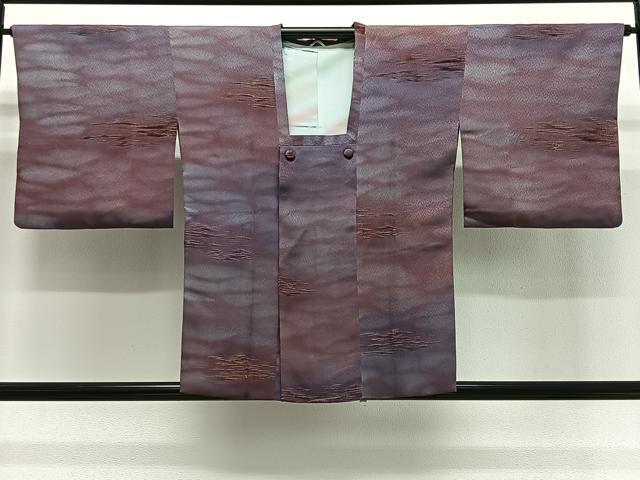 平和屋着物∞道行コート　ビロード　霞文　暈し染め　正絹　逸品　CABG3950ua
