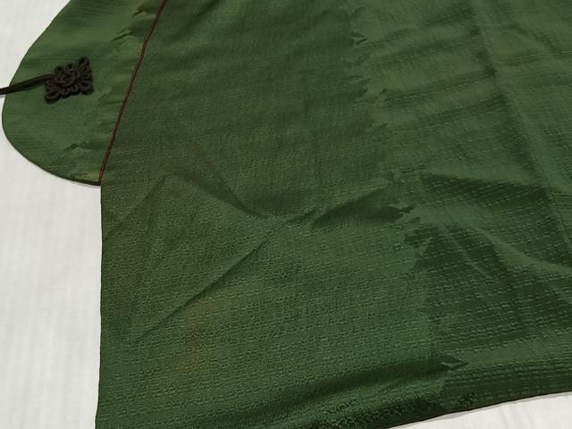 平和屋着物∞道中着　リバーシブル　老竹色　葡萄茶色　正絹　逸品　CABG3921ua