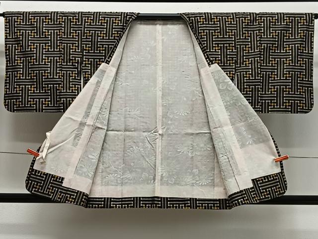 平和屋着物∞本場大島紬　龍郷絣　秋名バラ　羽織　正絹　逸品　CABG3923ua