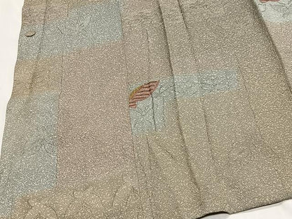 平和屋着物∞道行コート　地紋起こし　舞蝶文　正絹　逸品　CABG3942ua