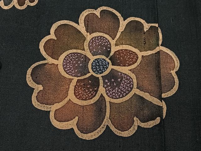 平和屋着物∞道行コート　紬地　刺繍　舞花文　正絹　逸品　未使用　CABG3922ua