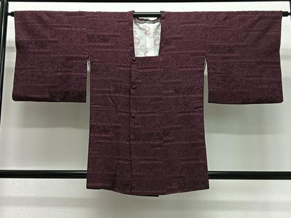 平和屋着物∞道行コート　花唐草地紋　高島屋扱い　正絹　逸品　CABG3944ua