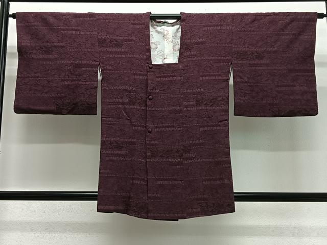 平和屋着物∞道行コート　花唐草地紋　高島屋扱い　正絹　逸品　CABG3944ua