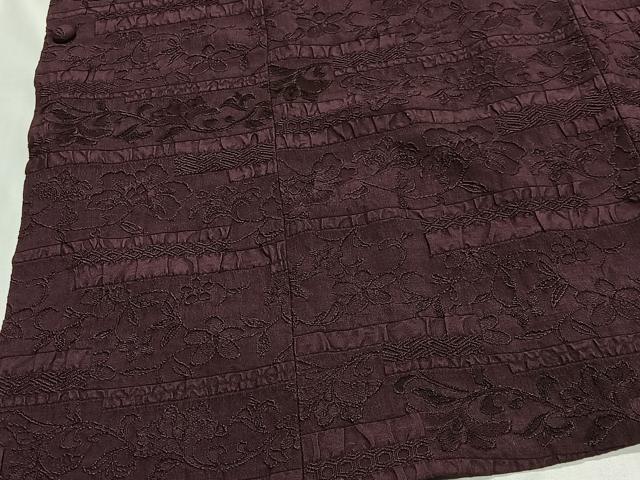 平和屋着物∞道行コート　花唐草地紋　高島屋扱い　正絹　逸品　CABG3944ua