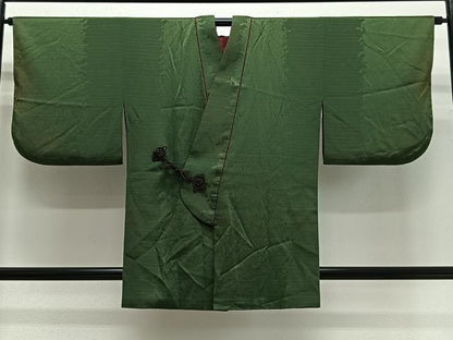 平和屋着物∞道中着　リバーシブル　老竹色　葡萄茶色　正絹　逸品　CABG3921ua