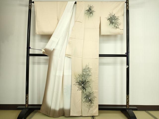平和屋着物■訪問着 手描き 枝葉文 正絹 逸品 DABF8713sf