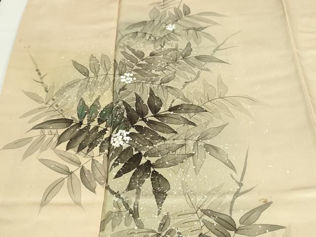 平和屋着物■訪問着 手描き 枝葉文 正絹 逸品 DABF8713sf