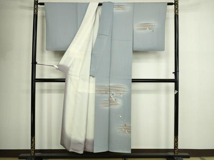 平和屋着物■訪問着 友禅 舞葉文 暈し染め 正絹 逸品 DABF8732sf