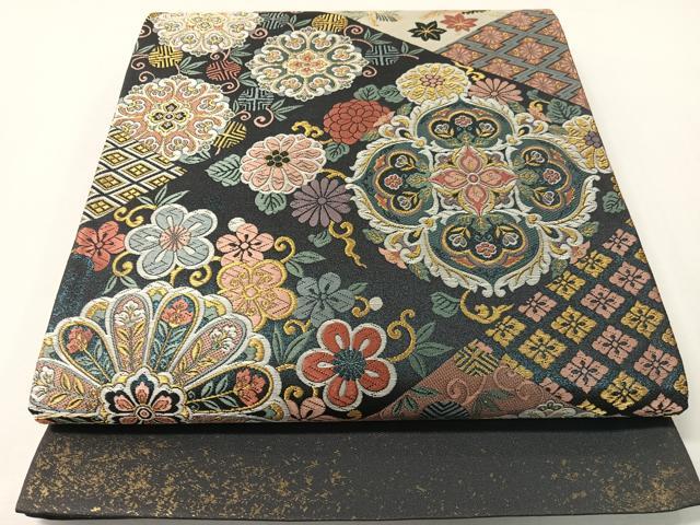 平和屋着物●西陣　京藝謹製　六通柄袋帯　唐織　上品織　飛鶴吉祥菱花文　金糸　品質証明書・証紙付き　正絹　逸品　未使用　CABG7934vp