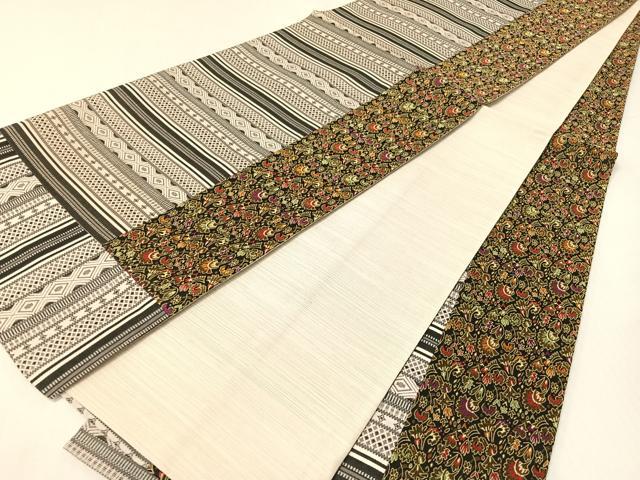 平和屋着物●全通柄袋帯　切嵌　更紗吉祥間道　日本製　正絹　逸品　未使用　CABG7929vp