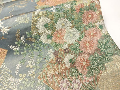 平和屋着物●六通柄袋帯　唐織　名品　琳派　金糸　正絹　逸品　未使用　CABG7926vp