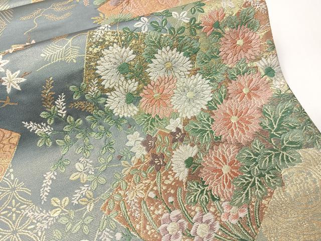 平和屋着物●六通柄袋帯　唐織　名品　琳派　金糸　正絹　逸品　未使用　CABG7926vp