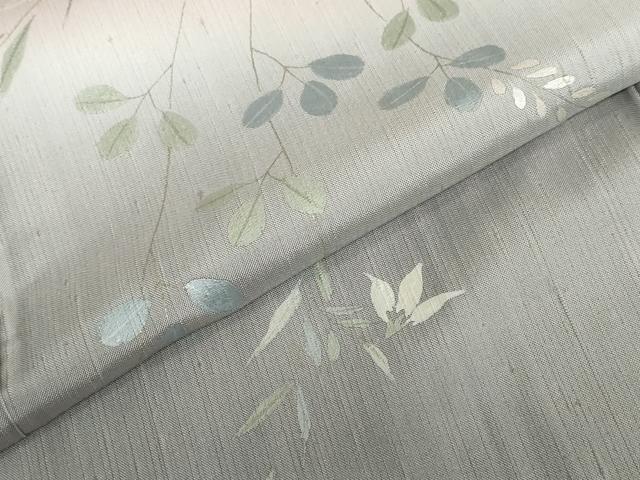 平和屋着物●訪問着　作家物　紬地　枝葉文　正絹　逸品　DABF1461ud