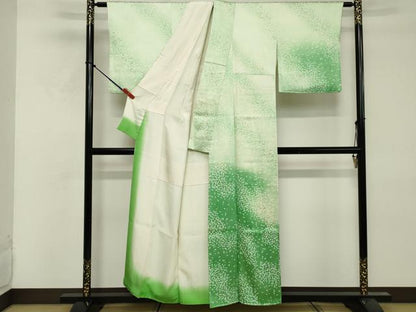 平和屋着物■訪問着　舞葉文　暈し染め　正絹　逸品　DABF9720cd