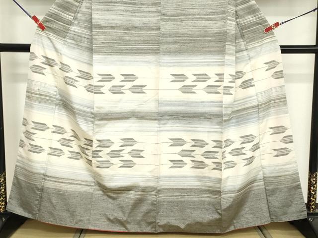 平和屋着物■訪問着　紬地　矢絣文様　正絹　逸品　DABF9697cd