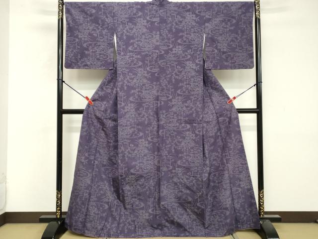 平和屋着物■上質な紬　100亀甲　流水花文　正絹　逸品　未使用　DABF9726cd