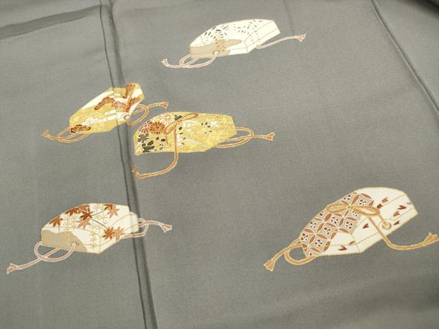 平和屋着物■訪問着　駒刺繍　花文箱文　金彩　正絹　逸品　DABF9184qa