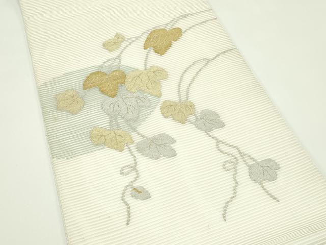 平和屋着物＊夏物 太鼓柄袋帯 絽綴れ 蔦の葉文 金銀糸 正絹 逸品 CABG7466rv