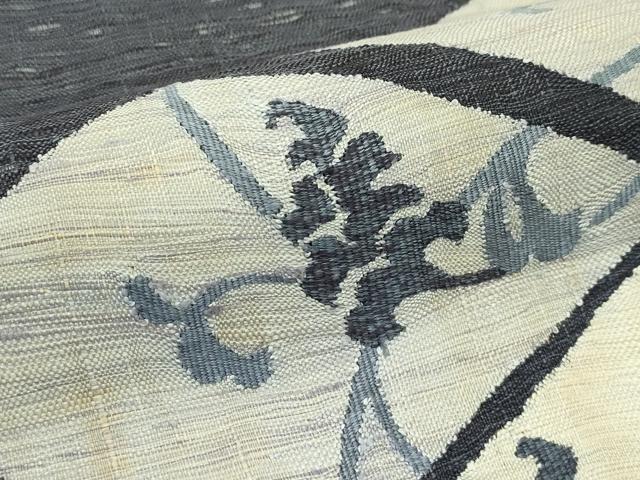 平和屋着物▽太鼓柄袋帯　スリーシーズン　春夏秋　すくい織　花唐草菱文　正絹　逸品　CABG7469rv
